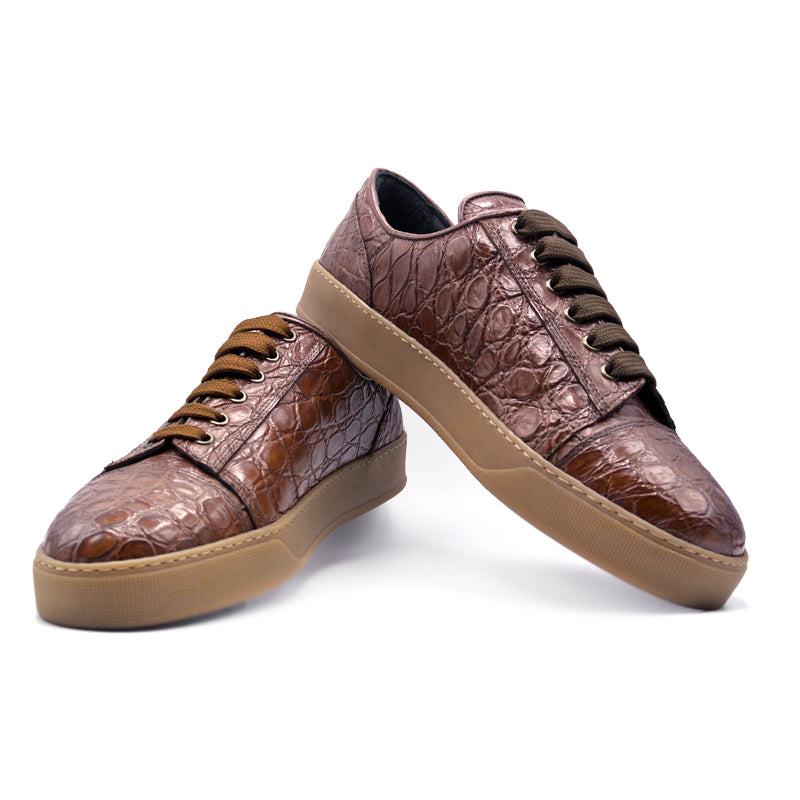 Zelli Crocodile Sneakers Tobacco 