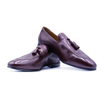 Zelli Calfskin Tassel Loafers - Wine