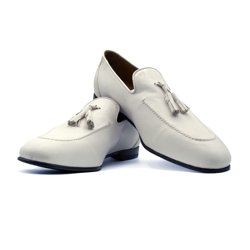 Zelli Calfskin Tassel Loafers - Ivory