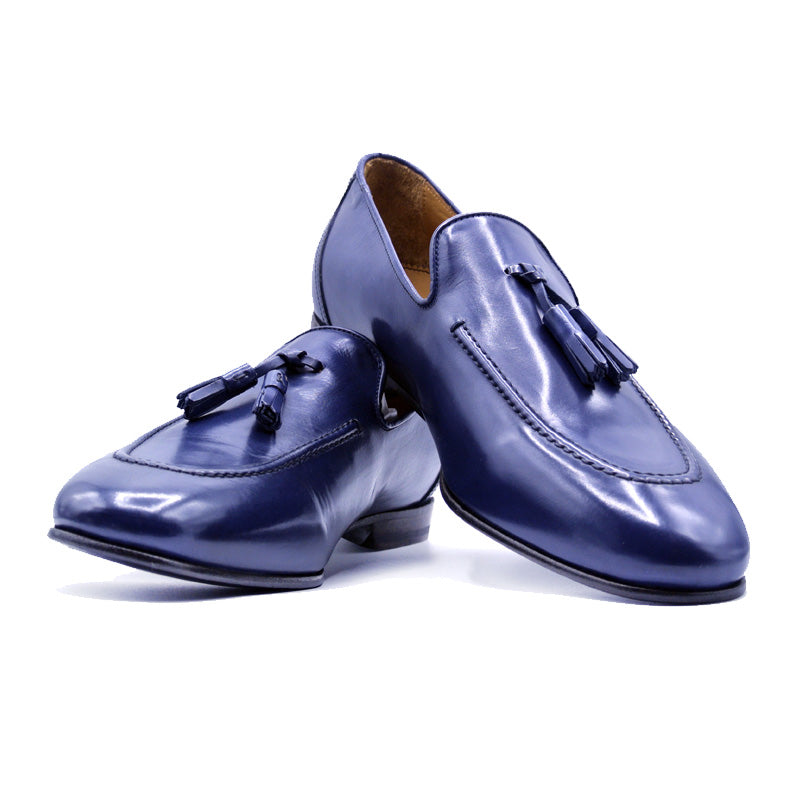 Zelli Calfskin Tassel Loafer - Blue
