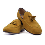 Zelli Suede Calfskin Tassel Loafer - Mustard