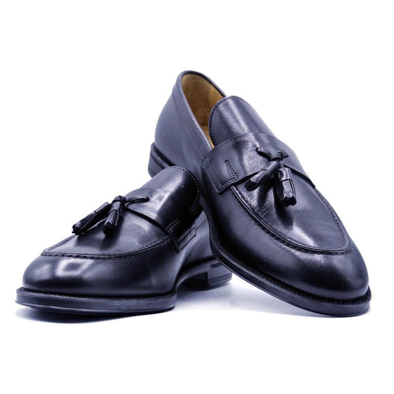 Zelli Calfskin Tassel Loafer - Black