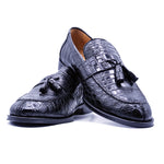 Zelli Crocodile Tassel Loafer - Black