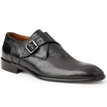 Bruno Magli Solero Leather Single Monkstrap Loafers Black