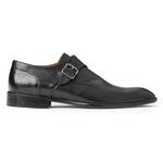 Bruno Magli Solero Leather Single Monkstrap Loafers Black
