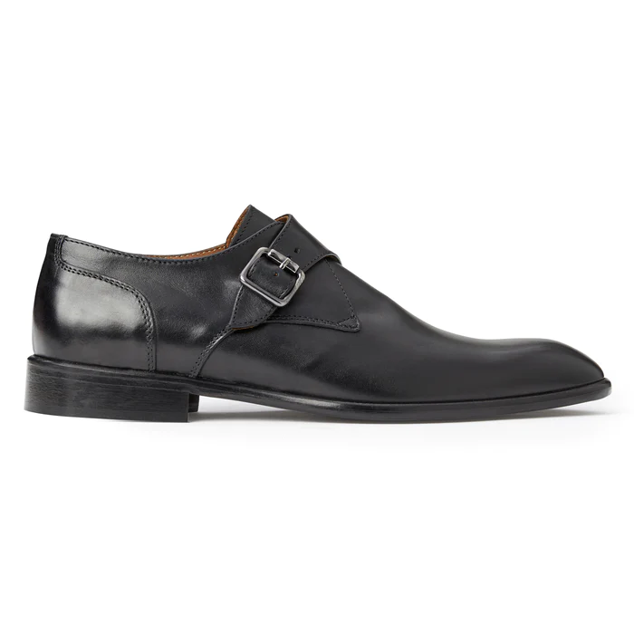 Bruno Magli Solero Leather Single Monkstrap Loafers Black