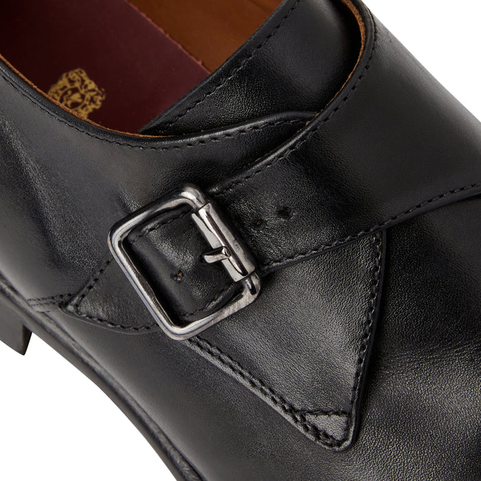Bruno Magli Solero Leather Single Monkstrap Loafers Black