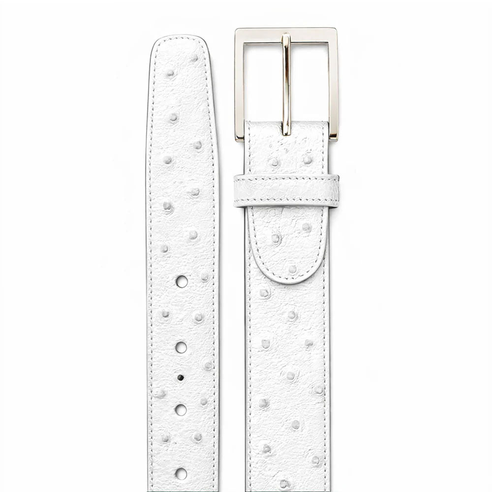 Belvedere Ostrich Quill Belt White