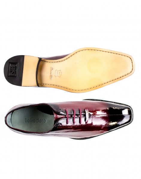 Belvedere Stella Eel Lace Up Shoes Antique Scarlet Red