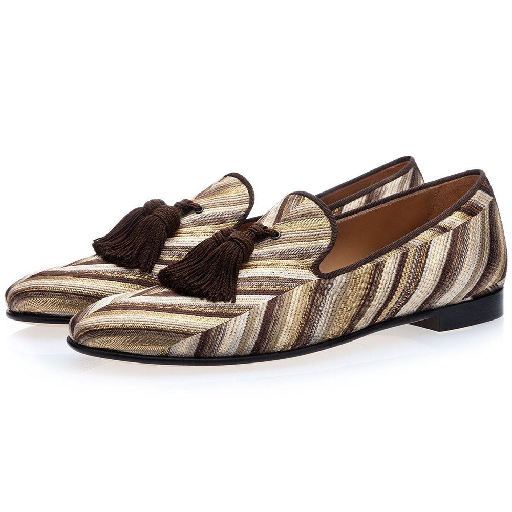 Superglamourous Louis Setentas Jaquard Canvas Slippers Cocoa