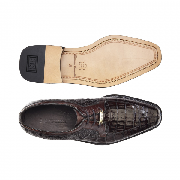 Belvedere Susa Crocodile/Ostrich Shoes Brown