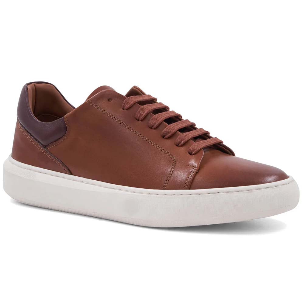 Bruno Magli Salvatore Lace-To-Toe Leather Sneaker Cognac