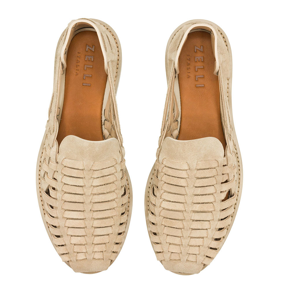 Zelli Sandali Woven Suede Huarache Loafer Sand (06-115-SND)