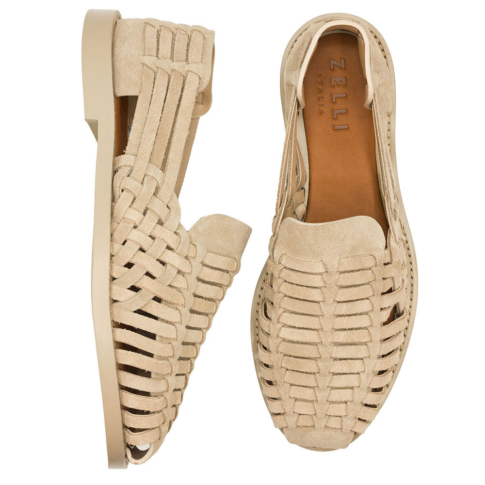 Zelli Sandali Woven Suede Huarache Loafer Sand (06-115-SND)