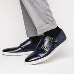Santoni Freemont 01 Double Buckle Sneaker Light Blue