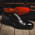 Santoni Isaac V1 Cap Toe Oxford Shoes Black