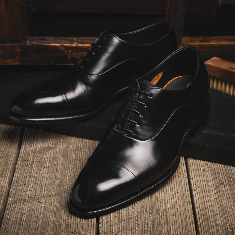 Santoni Isaac V1 Cap Toe Oxford Shoes Black