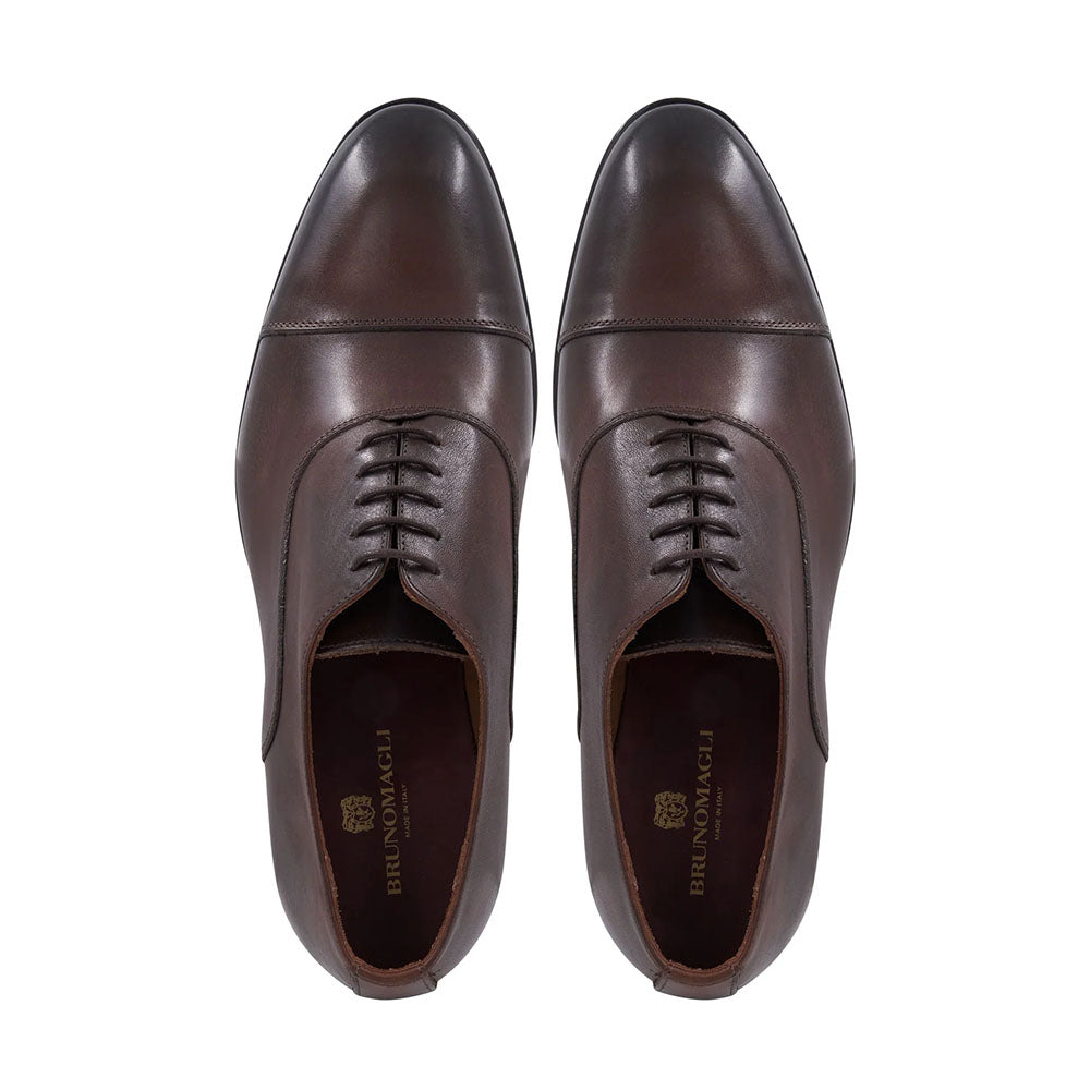 Bruno Magli Sergio Leather Cap Toe Oxford Brown