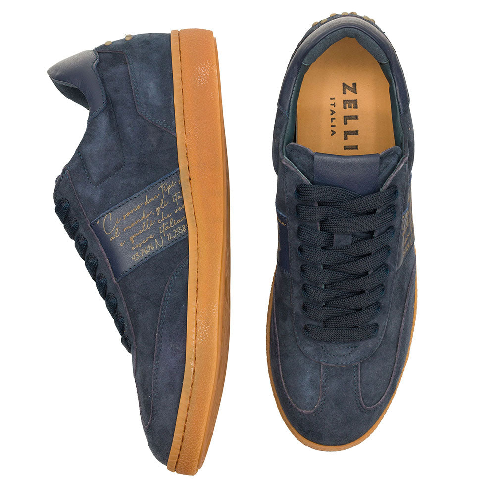 Zelli Shizzo Calfskin Signature Sneaker Navy (65-400-NVY)