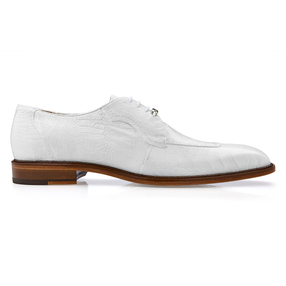 Belvedere Siena Ostrich Lace Up Shoes White (1463)