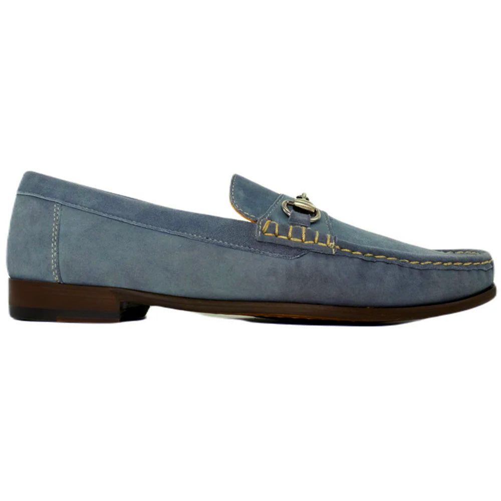 Alan Payne Snaffle Suede Bit Loafers Light Blue
