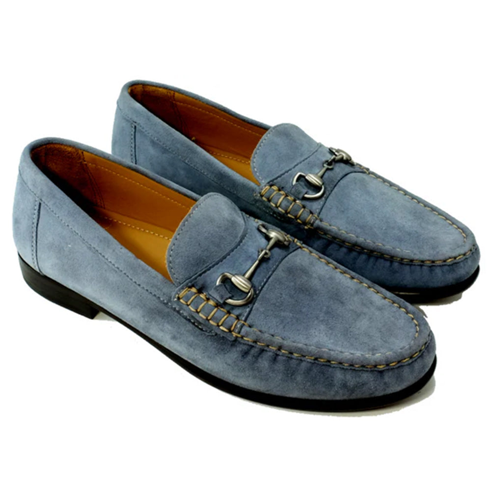 Alan Payne Snaffle Suede Bit Loafers Light Blue