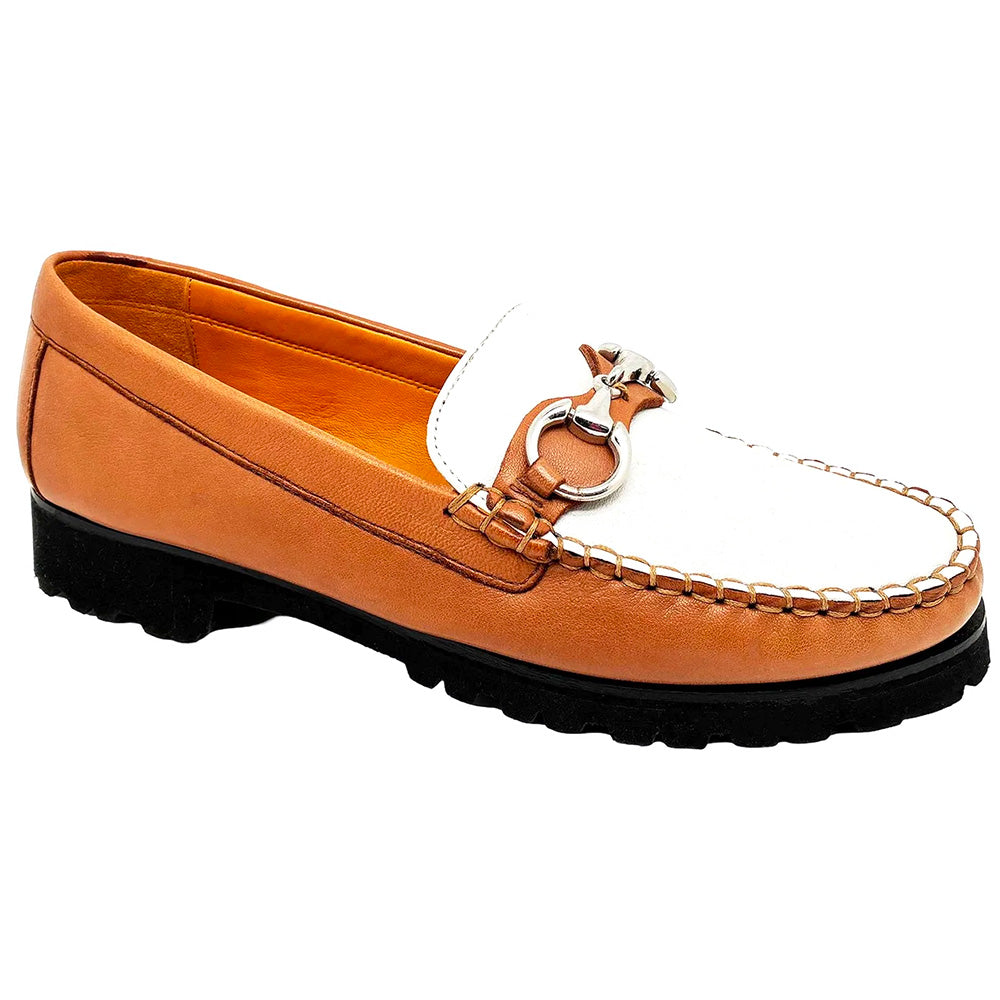 Robert Zur Women's Soho True Glove Bit Loafer Honey & White