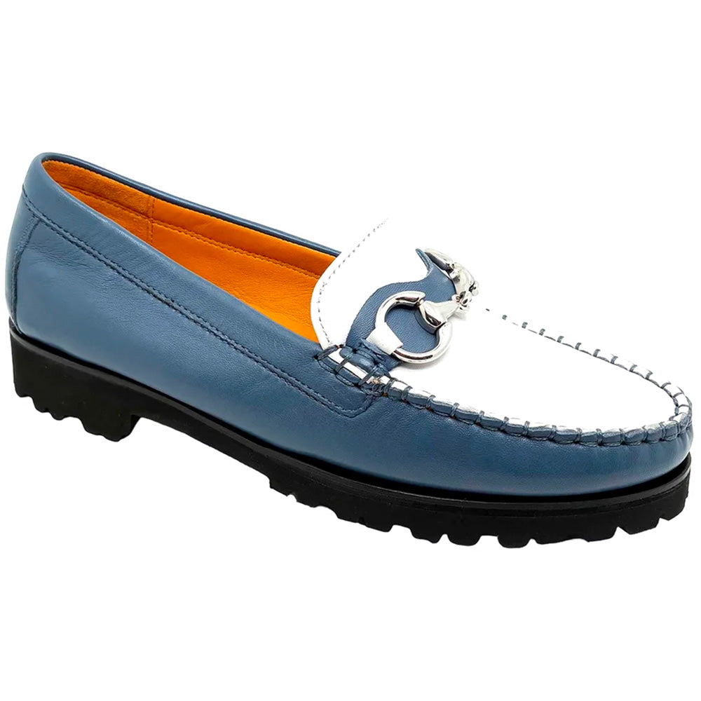 Robert Zur Women's Soho True Glove Bit Loafer Ocean & White