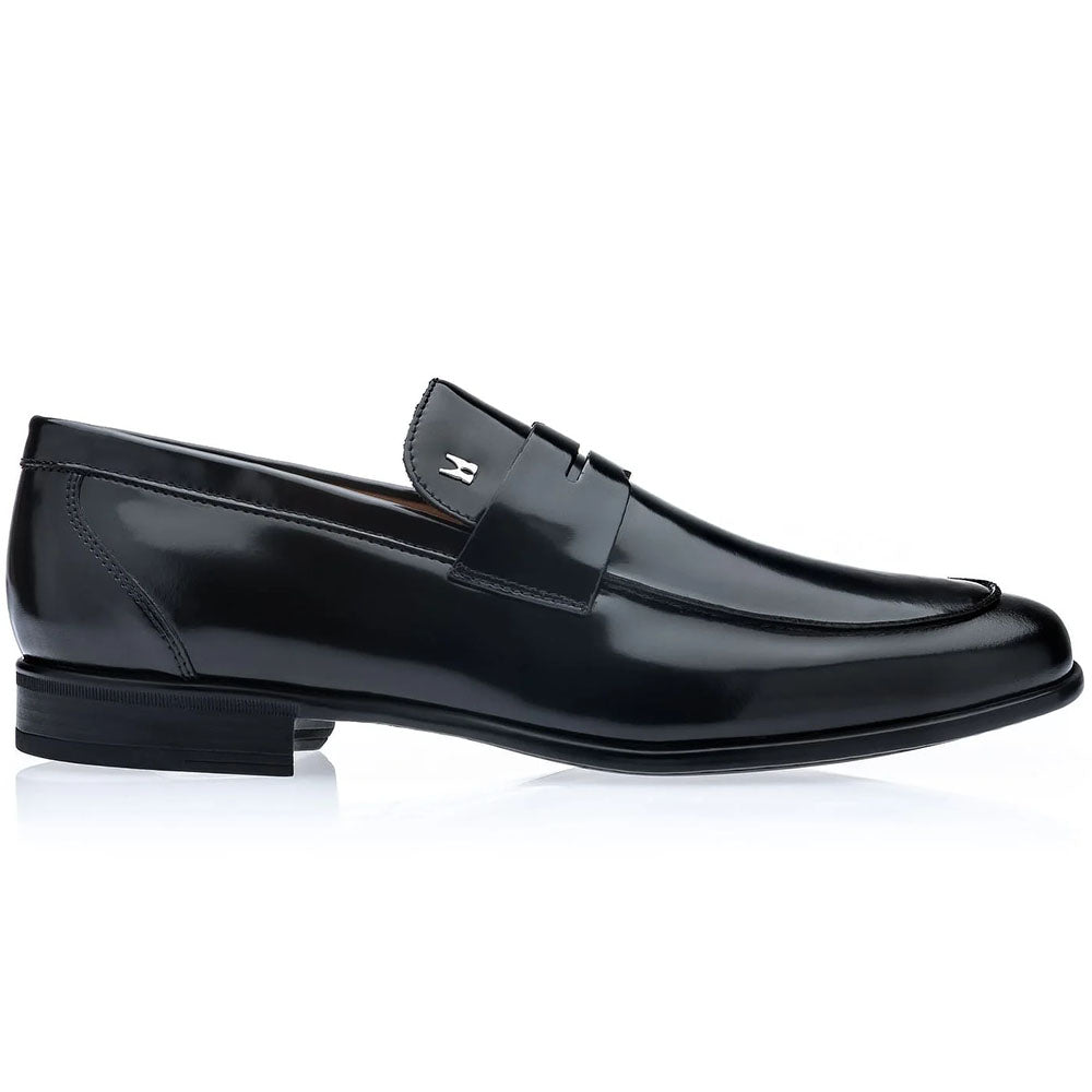 Moreschi Solari Brushed Leather Penny Loafer Black