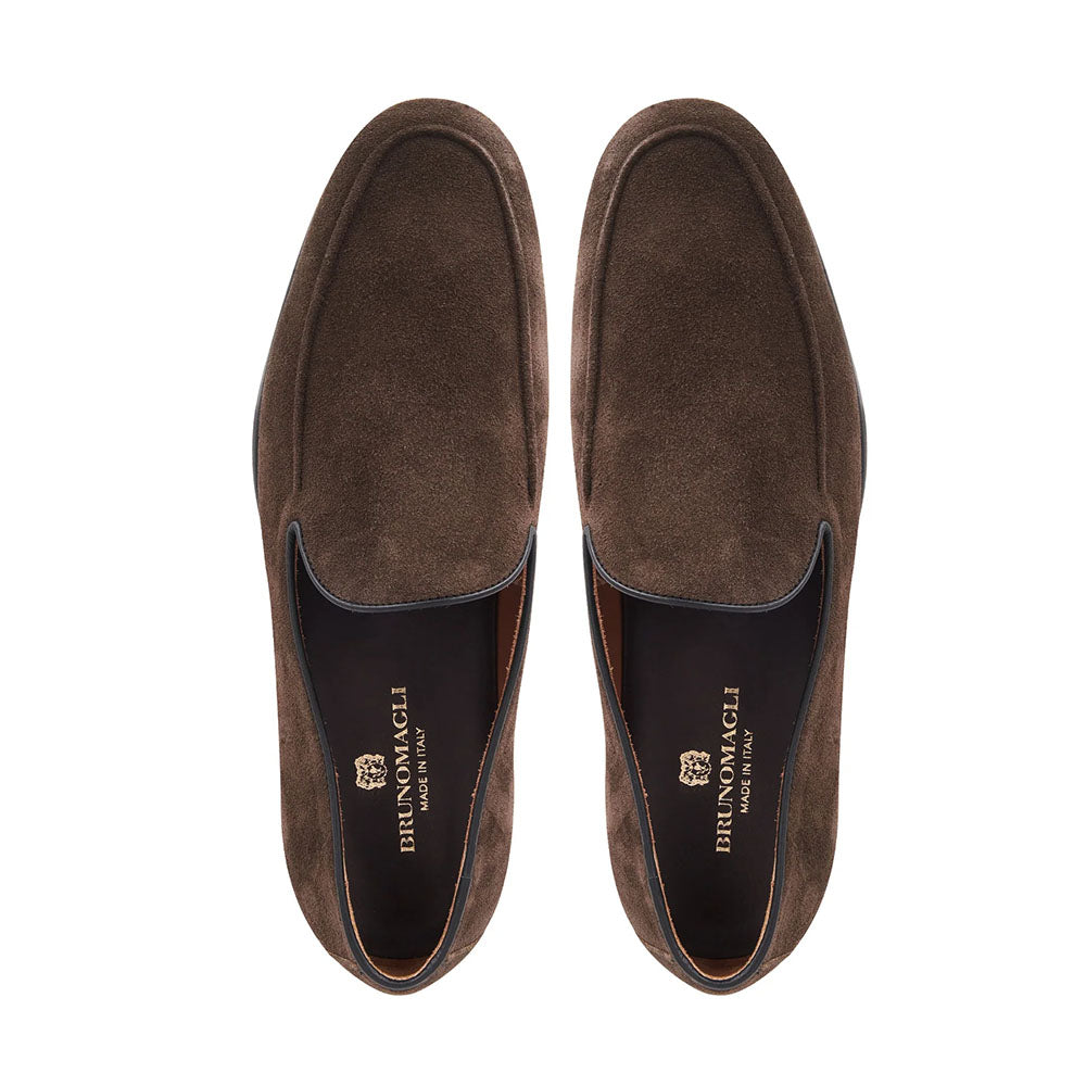 Bruno Magli Sonny Suede Slip-On Loafer Dark Brown