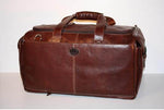 Torino Leather Sport Duffel in Tumbled Leather - Burnished Brown