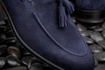 Stemar Venezia Suede Tassel Loafers Navy