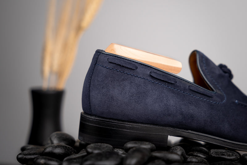 Stemar Venezia Suede Tassel Loafers Navy