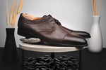 Stemar Cuneo Deerskin & Calfskin Cap Toe Shoes Brown