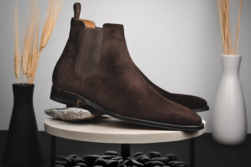 Stemar Ancona Suede Chelsea Boots Dark Brown