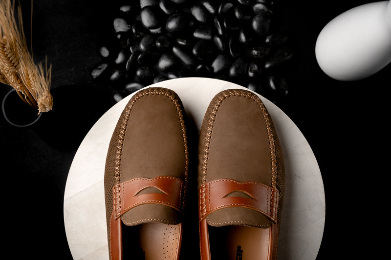 Stemar Amalfi Perforated Driving Loafers Brown / Tan
