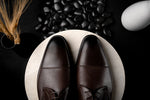 Stemar Cuneo Deerskin & Calfskin Cap Toe Shoes Brown