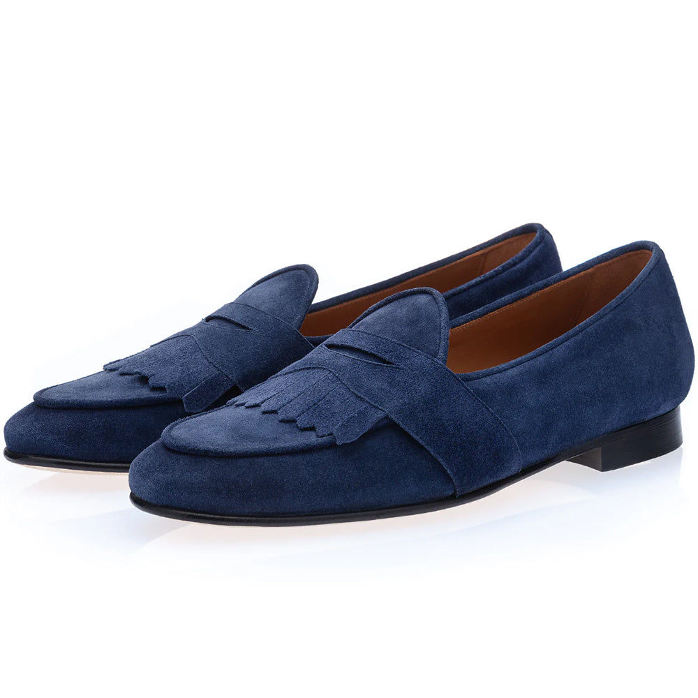 Superglamourous Tangerine 10 Gorain Belgian Loafers Navy