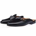 Superglamorous Tangerine 12 Cordovan Mules Black