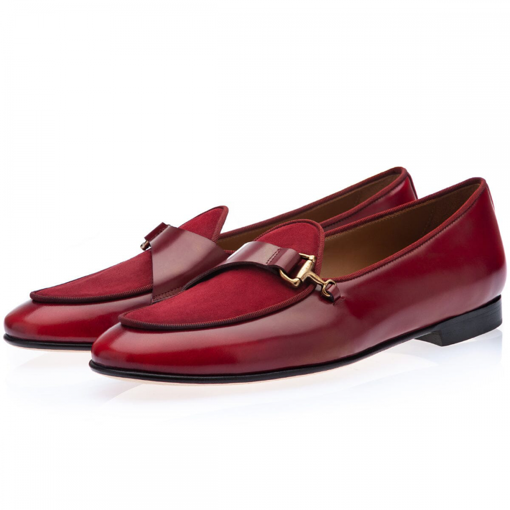 Superglamorous Tangerine 12 Cordovan Belgian Loafers Burgundy