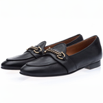Superglamourous Tangerine 14 Maranello Belgian Loafers Black