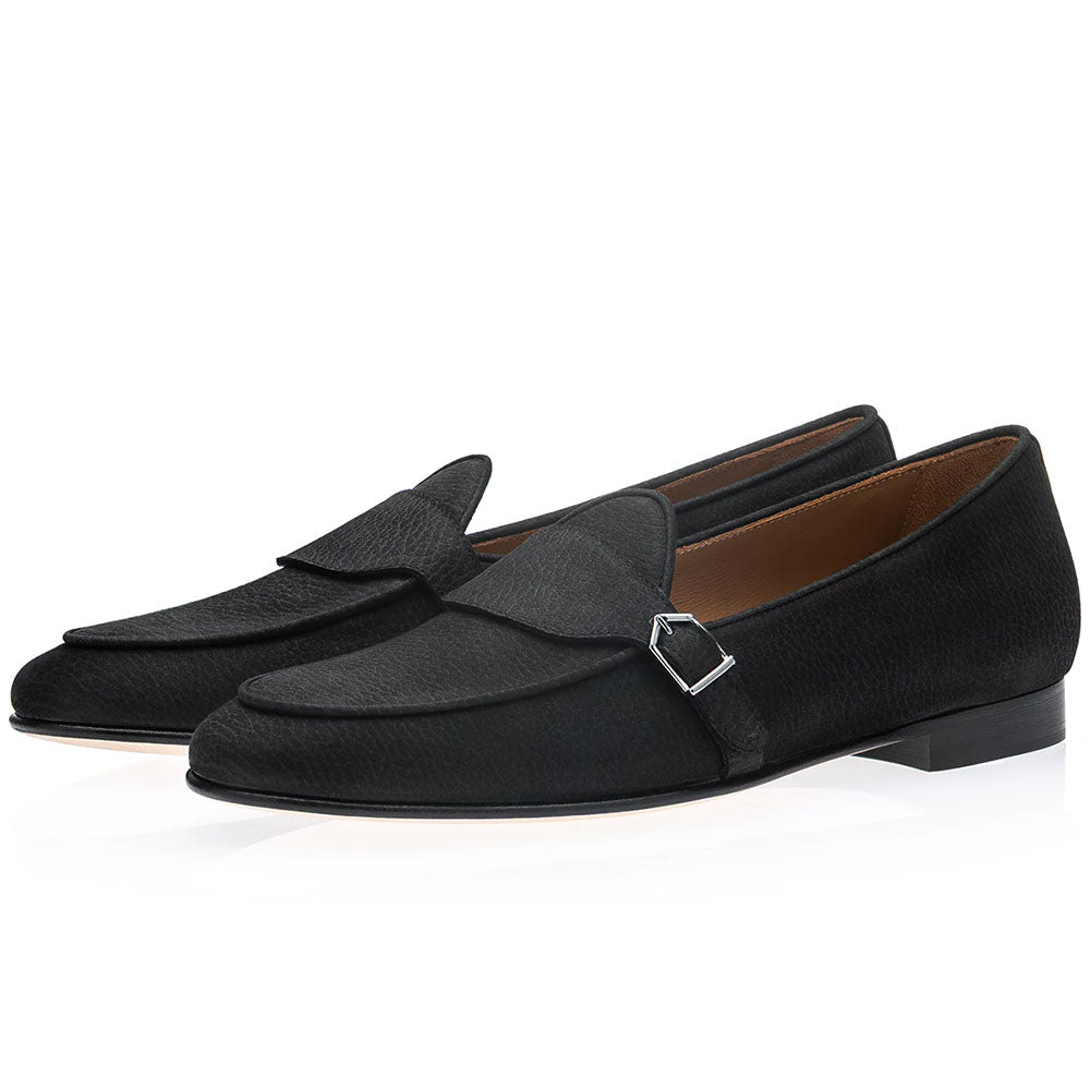 Superglamourous Tangerine 15.1 Oregon Nabuk Belgian Loafers Black