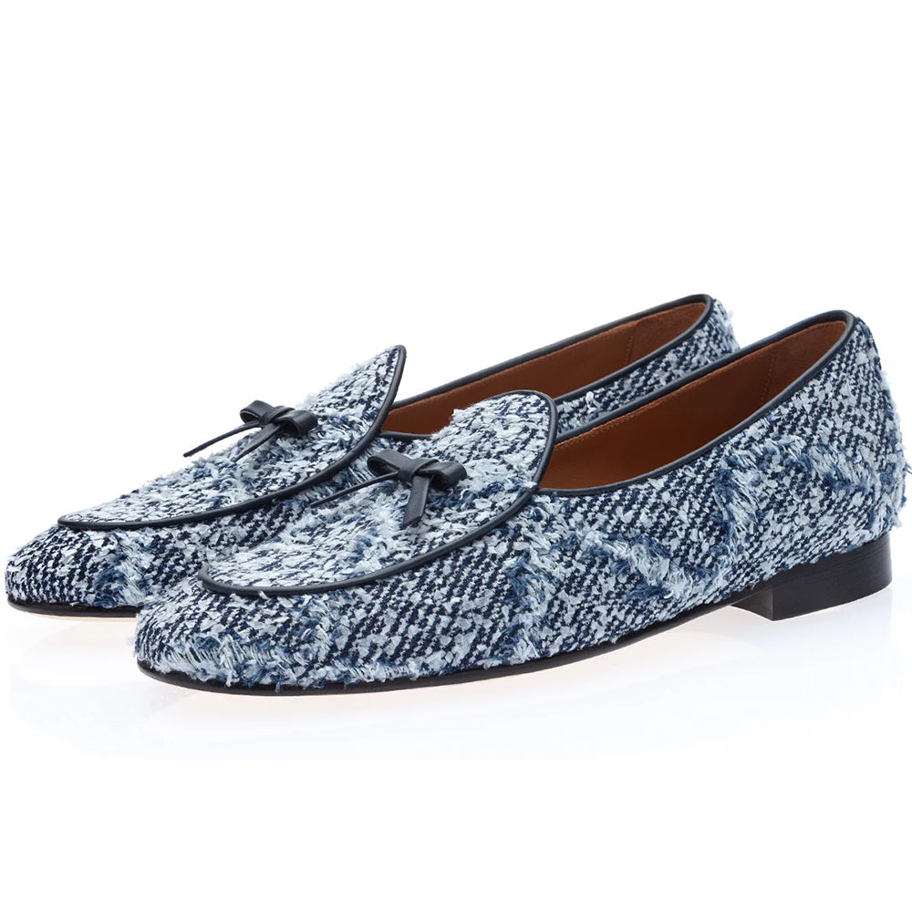 Superglamourous Tangerine 1 Belgian Loafers Denim Navy