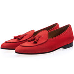 Superglamorous Tangerine 2 Nabuk Belgian Loafers Red