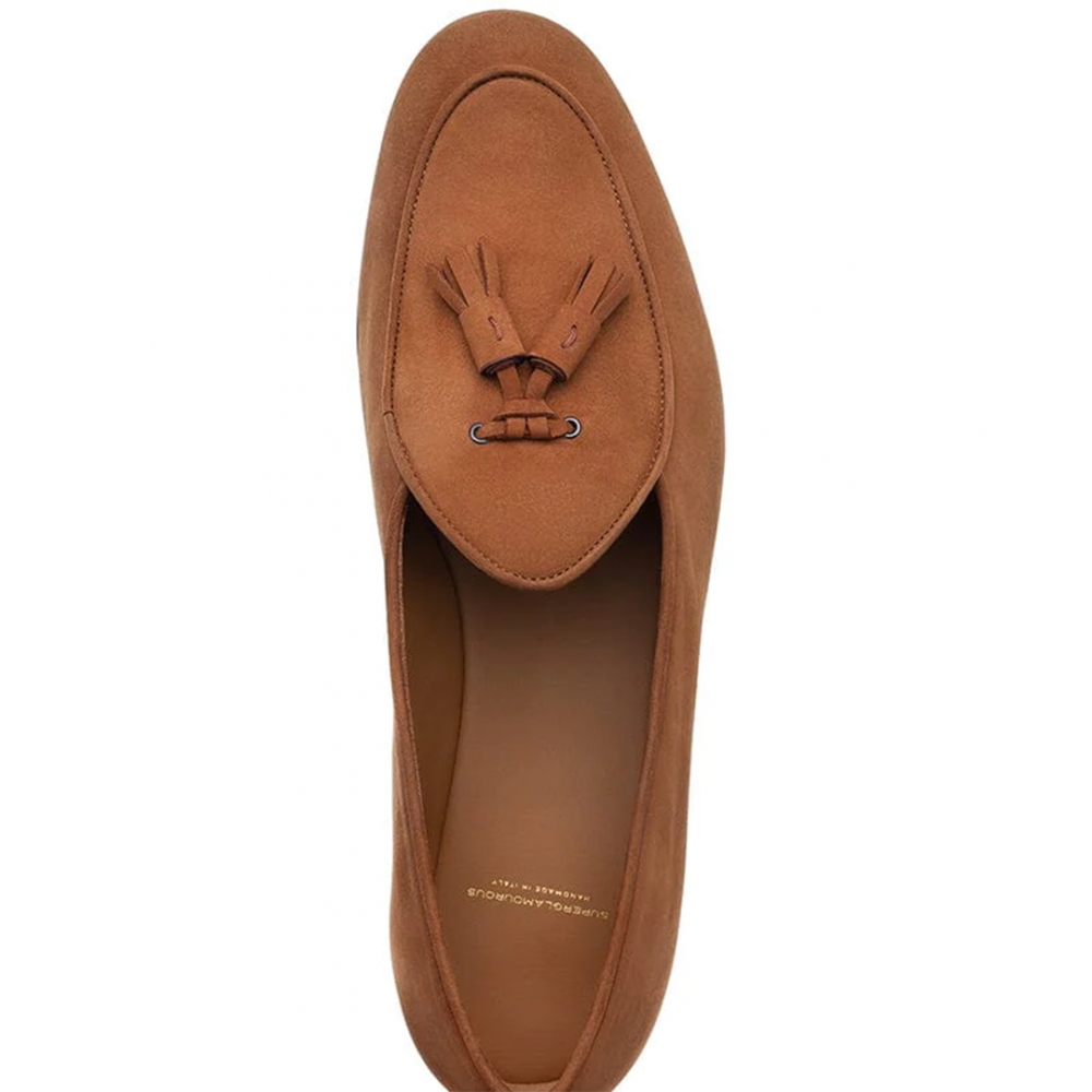 Superglamourous Tangerine 2 Nabuk Belgian Loafers Tobacco