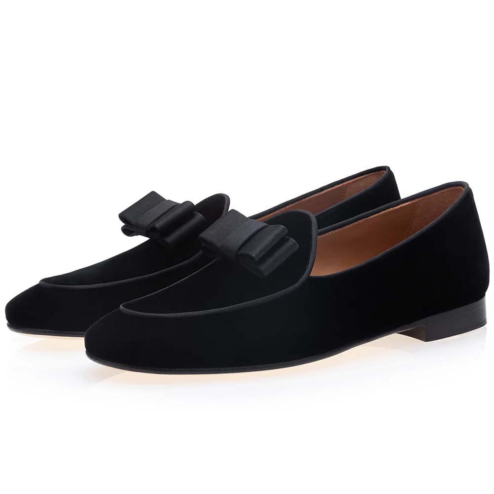 Superglamorous Tangerine 3 Velour Belgian Loafers Black