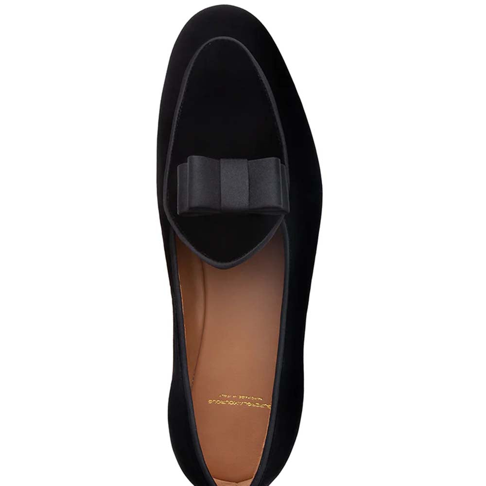Superglamourous Tangerine 3 Velour Belgian Loafers Black