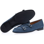 Superglamourous Tangerine 7-R Oregon Belgian Loafers Navy