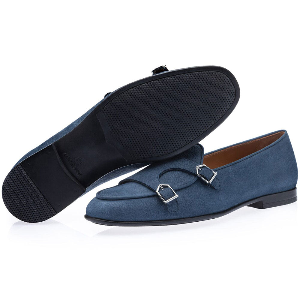 Superglamourous Tangerine 7-R Oregon Belgian Loafers Navy