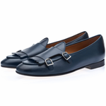 Superglamorous Tangerine 7.1 Nappa Belgian Loafers Navy